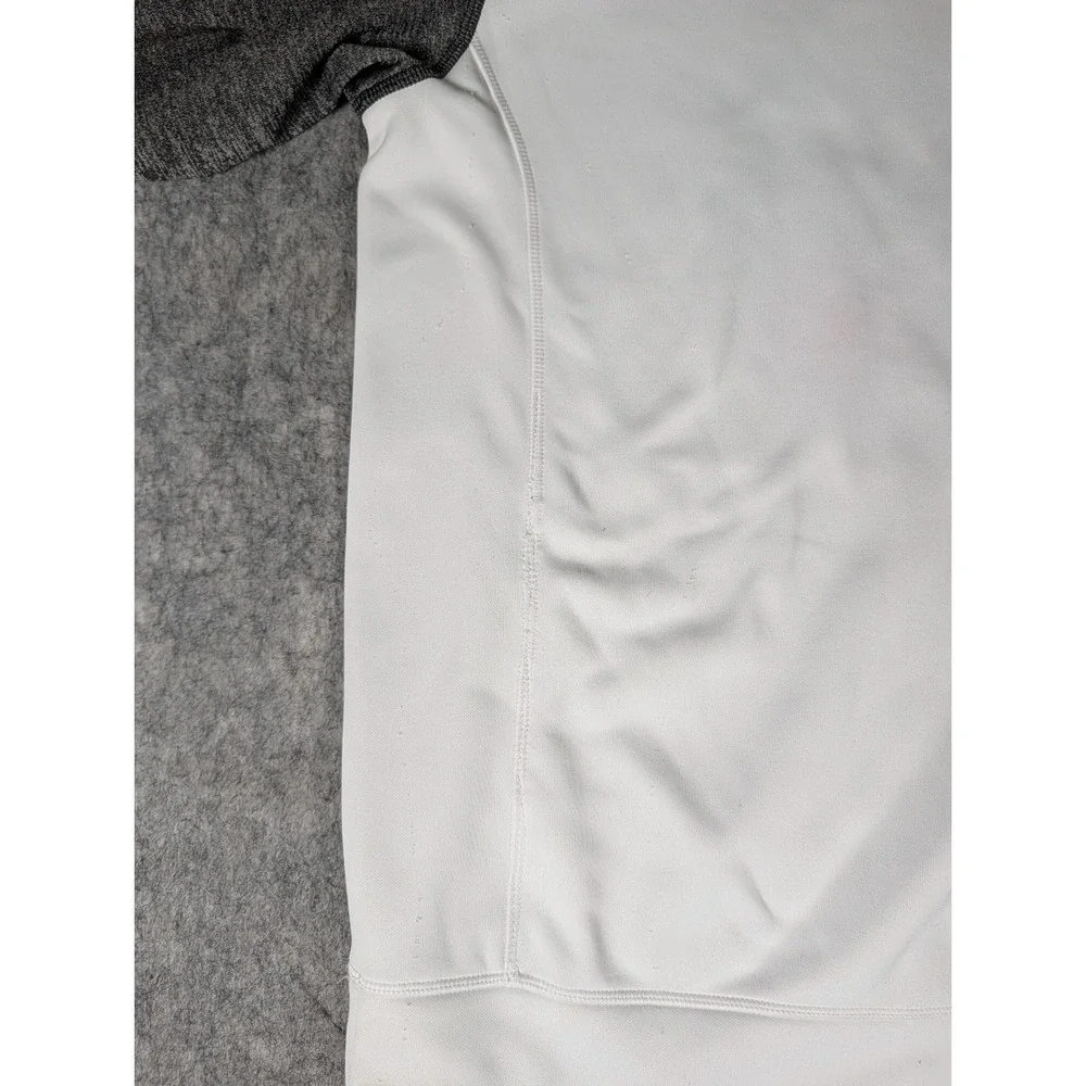 Adidas Climawarm Hoodie Mens White Heather Grey Raglan Pullover Sweatshirt M
